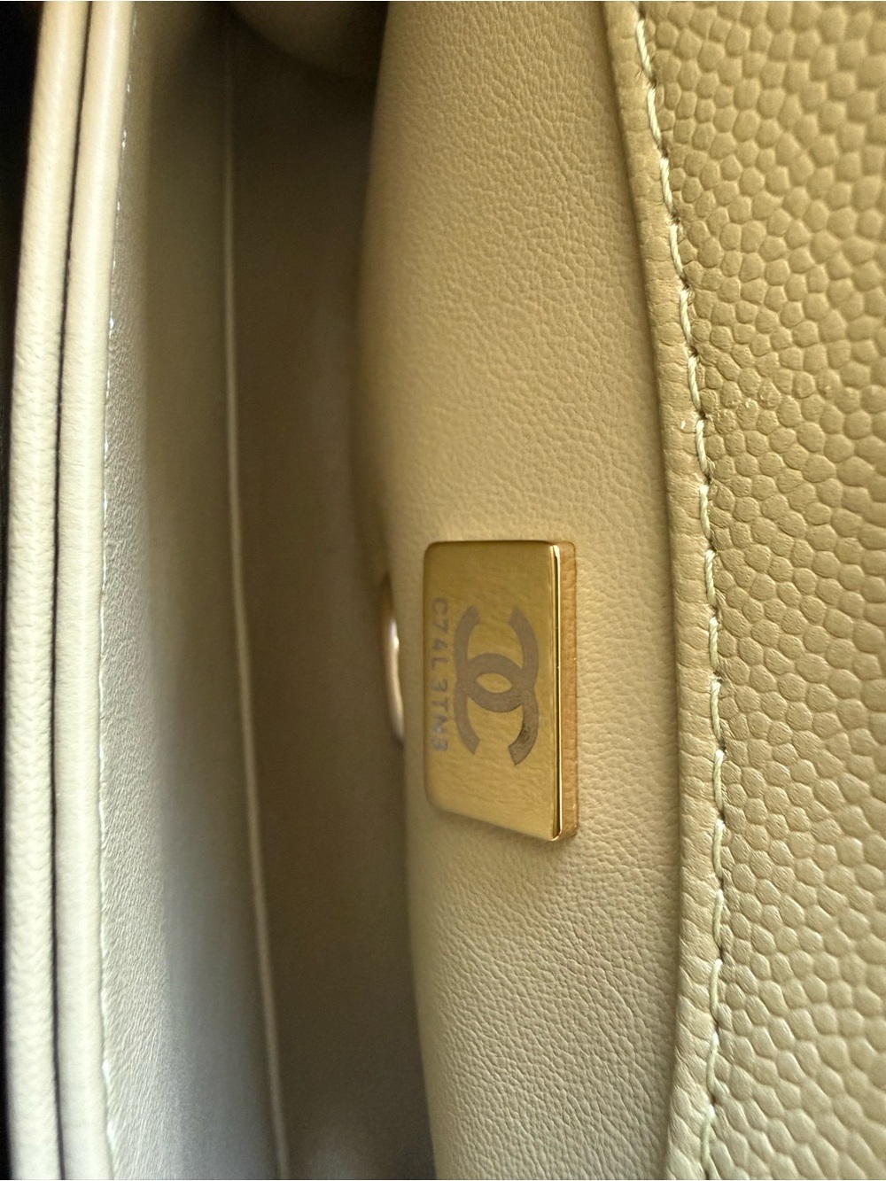CHANEL Coco Top Handle Bag in Olive Green Caviar Leather with Gold Hardware - Picture 7 of 13